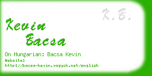 kevin bacsa business card